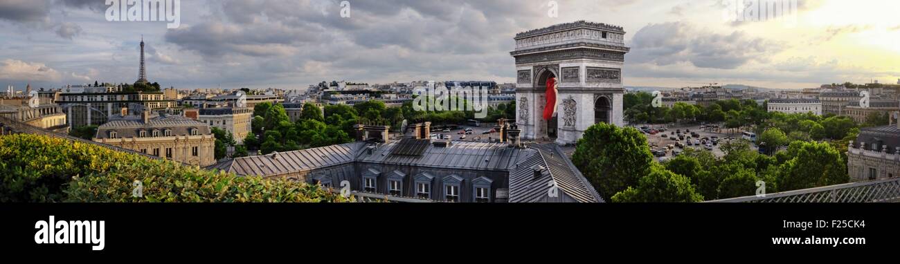 France, Paris, Place de l'╔toile (Place Charles de Gaulle), l'Arc de Triomphe Banque D'Images