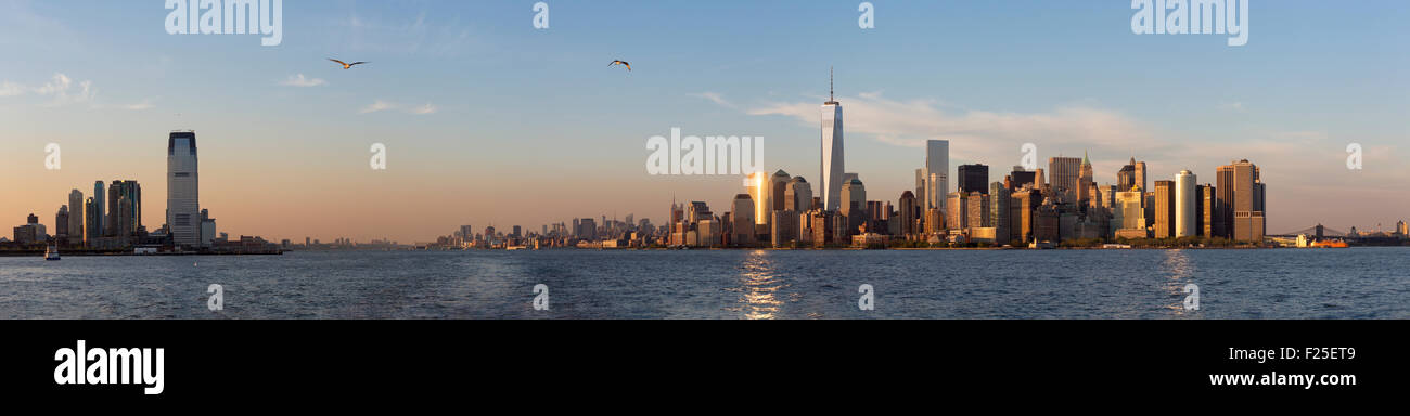 United States, New York, croisière autour de l'île de Manhattan, le One World Trade Center, photo panoramique Banque D'Images