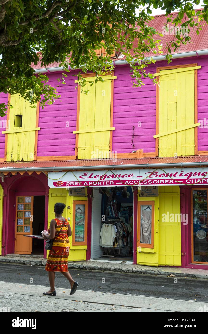 La France, la Guadeloupe (French West Indies), la Grande Terre, le moule, architecture créole Banque D'Images