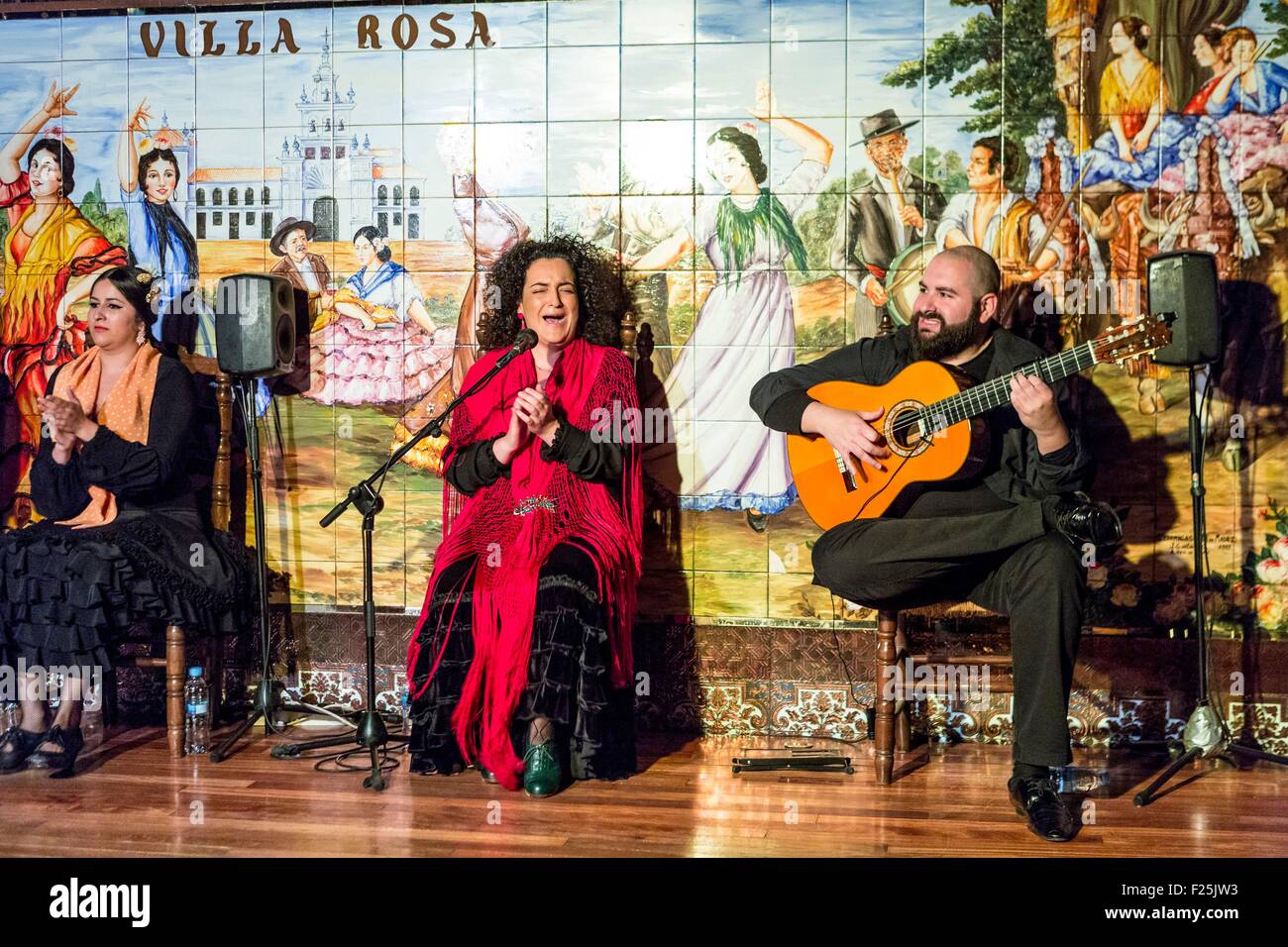 Espagne, Madrid, quartier las Huertas, spectacle de Flamenco à la Villa Rosa Banque D'Images