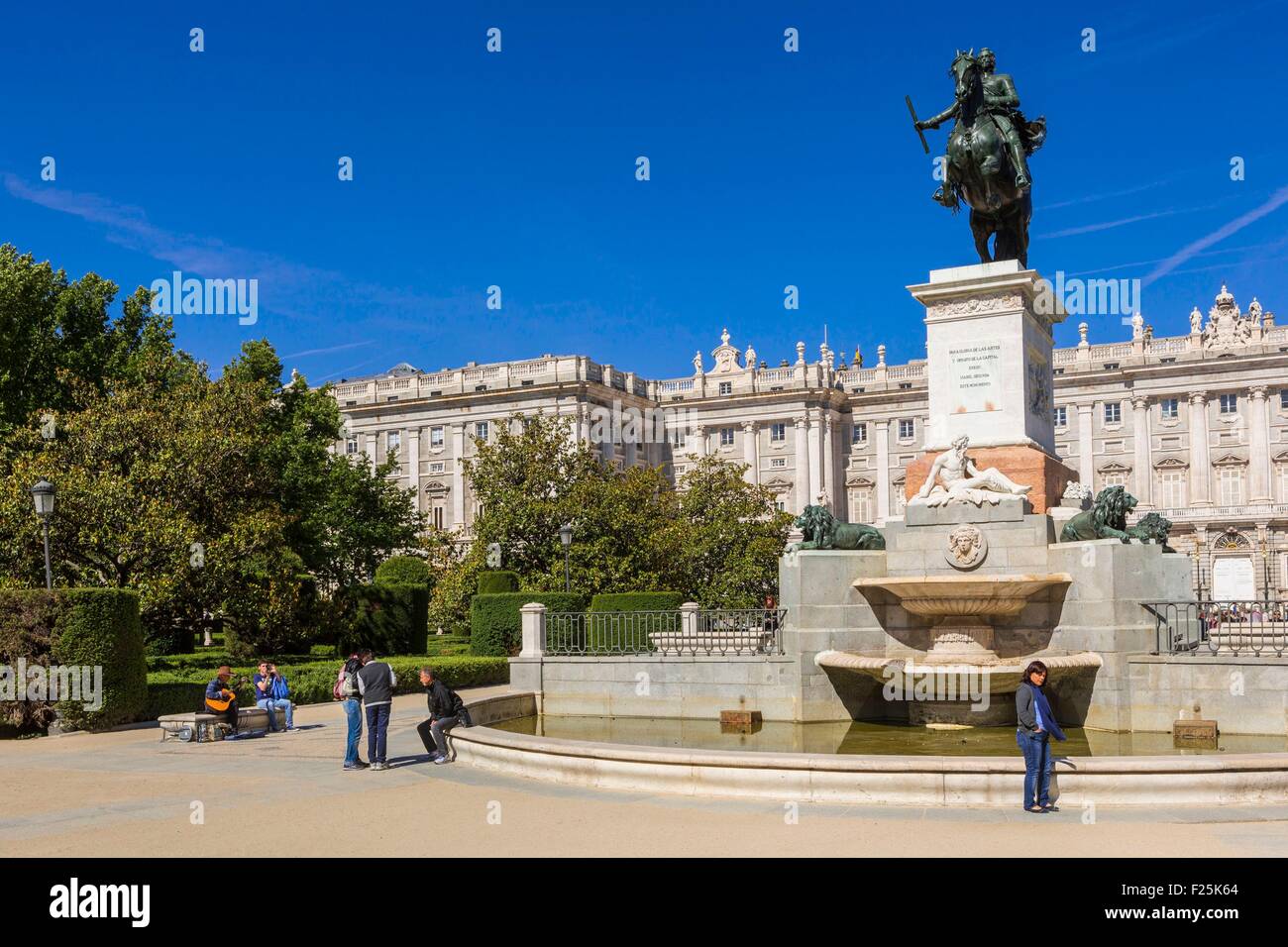 Espagne, Madrid, le Palais Royal (Palacio Real), le plus grand palais en Europe Banque D'Images