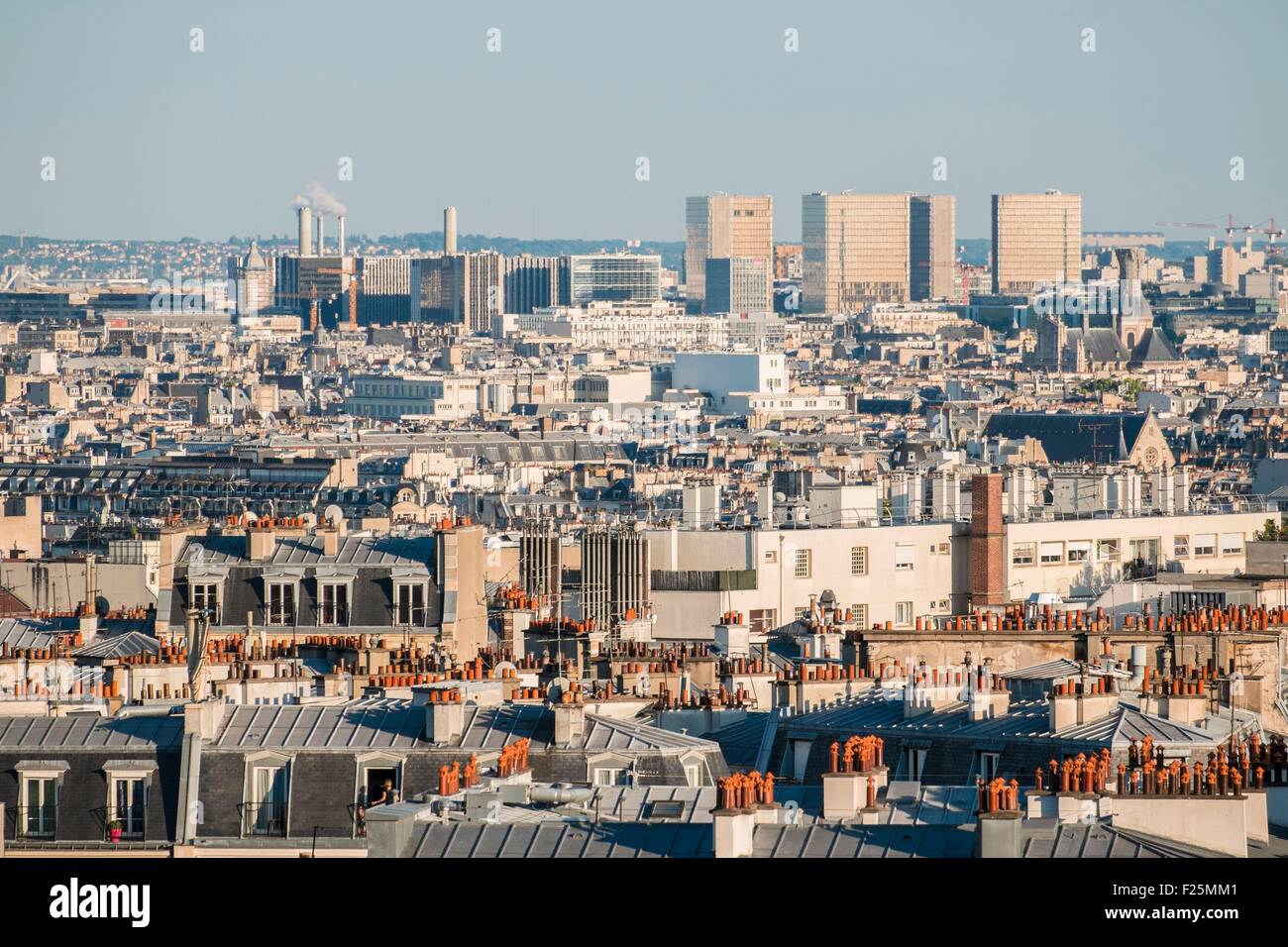 France, Paris, vue générale de Paris depuis la Butte Montmartre Banque D'Images