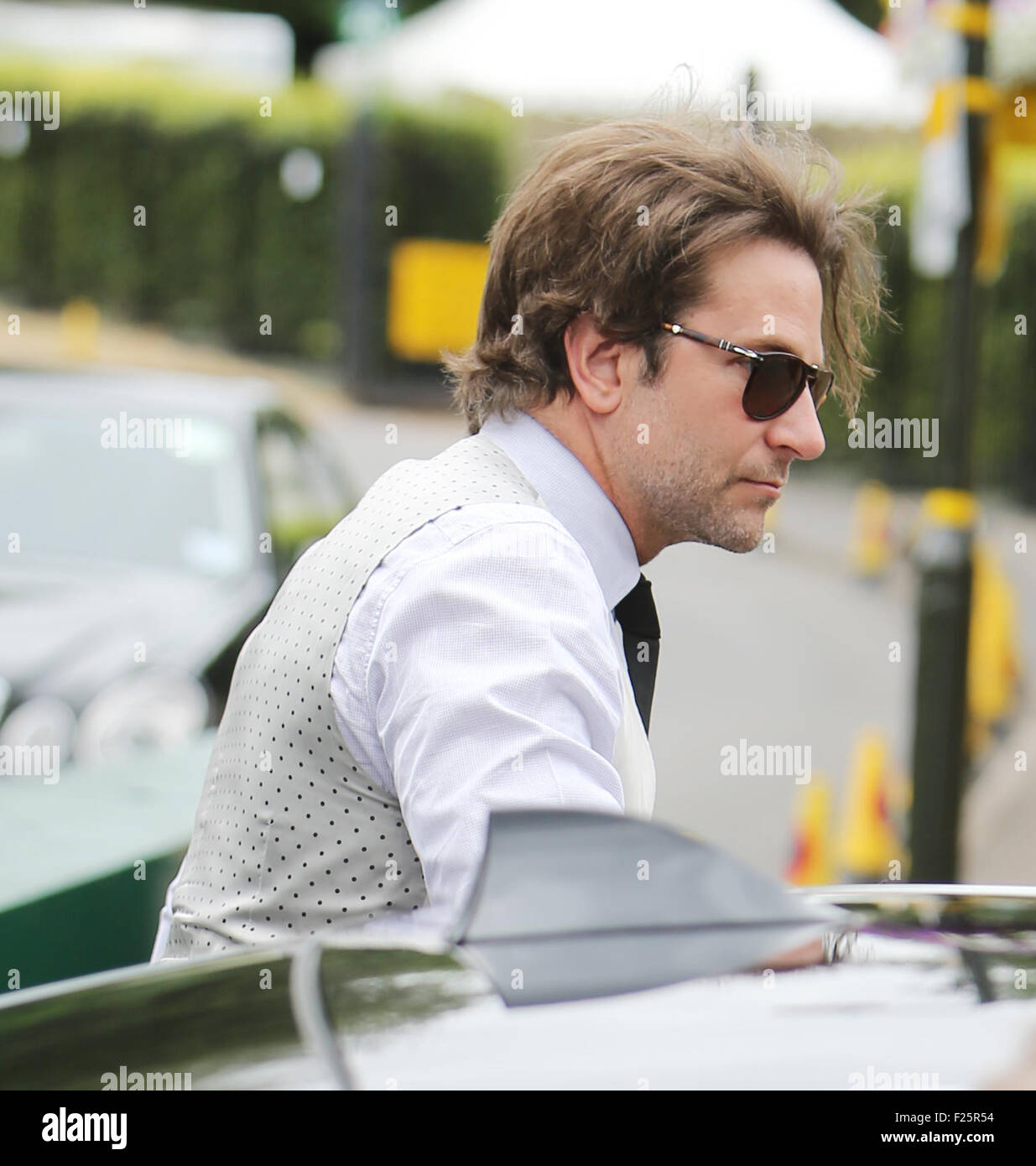 Tennis de Wimbledon 2015 - Celebrity Sightings comprend : Bradley Cooper Où : Londres, Royaume-Uni : 12 Juil 2015 Quand Banque D'Images