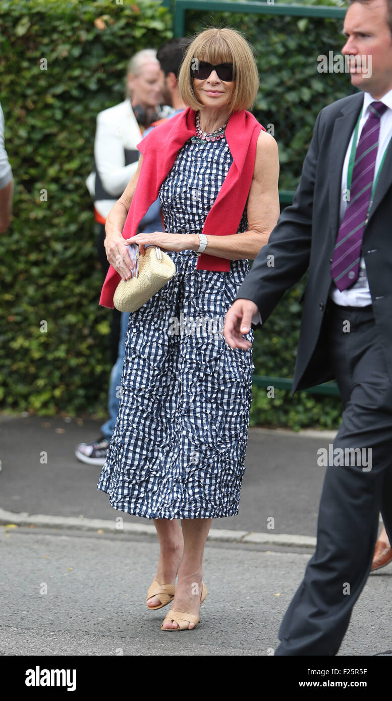 Tennis de Wimbledon 2015 - Celebrity Sightings avec : Anna Wintour Où : Londres, Royaume-Uni : 12 Juil 2015 Quand Banque D'Images