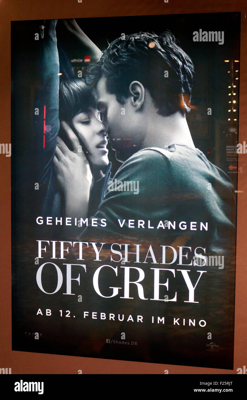 Werbung für den Film 'Cinquante Nuances de gris', Berlin-Mitte. Banque D'Images