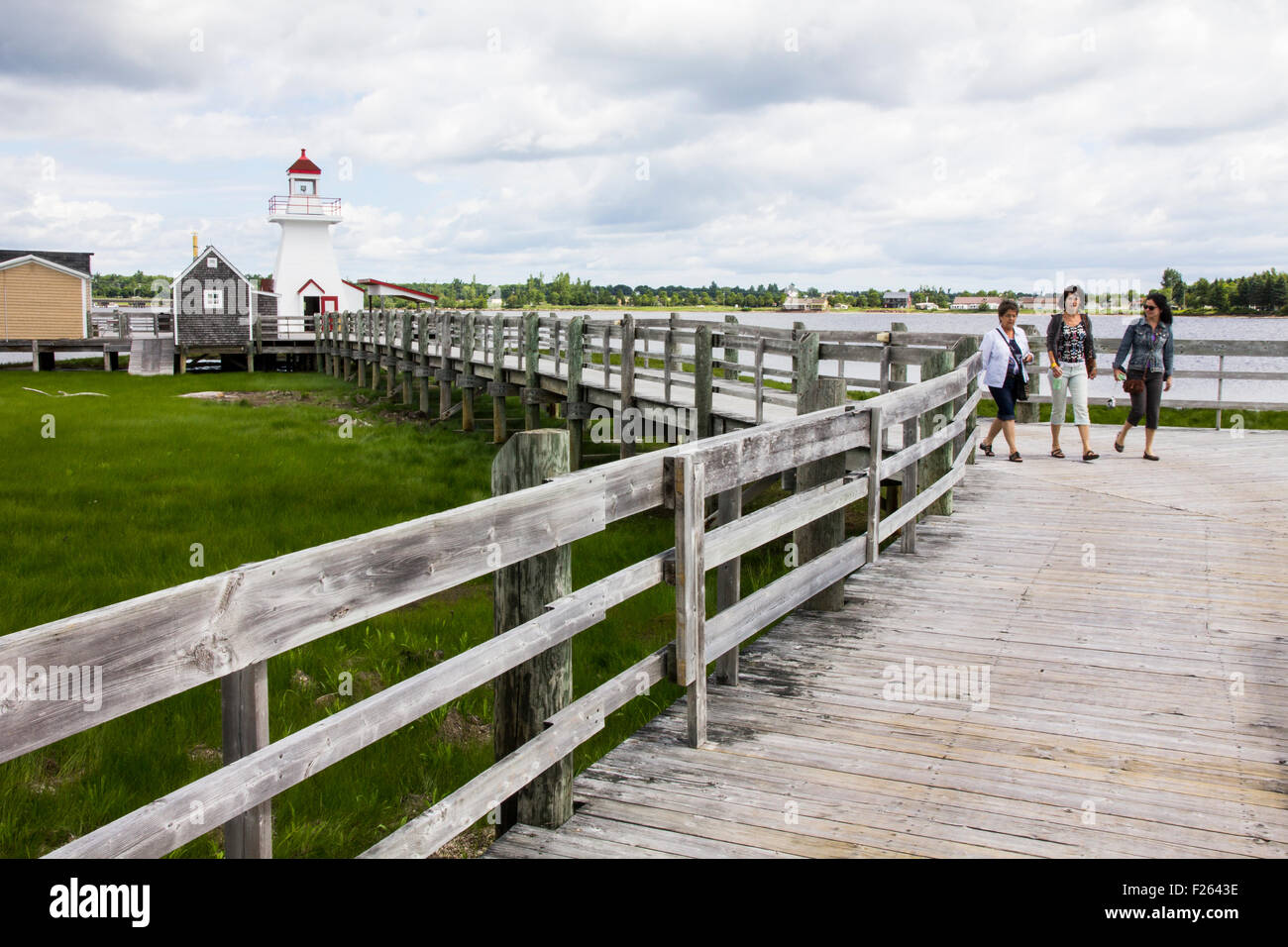 Promenade La Promenade des visiteurs au Pays de la Sagouine, Bouctouche, Nouveau-Brunswick, Canada Banque D'Images