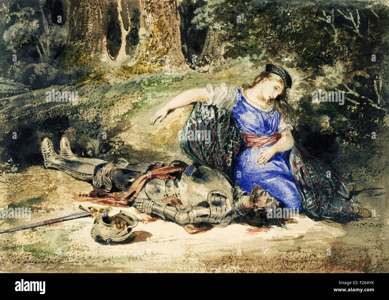 Eugène Delacroix La mort de Lar Photo Stock Alamy