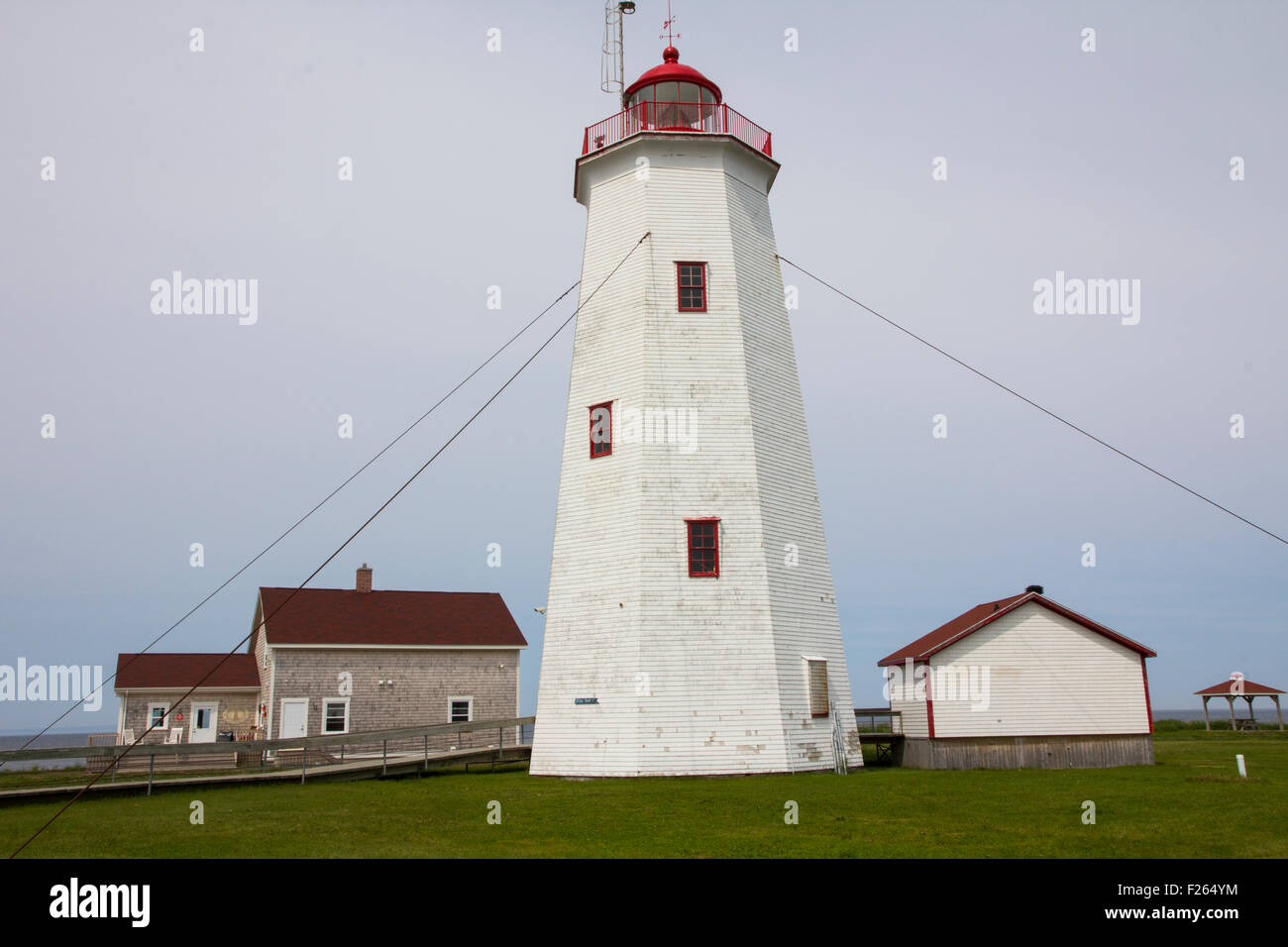 Phare de l'Île Miscou, Péninsule acadienne, Nouveau-Brunswick, Canada Banque D'Images