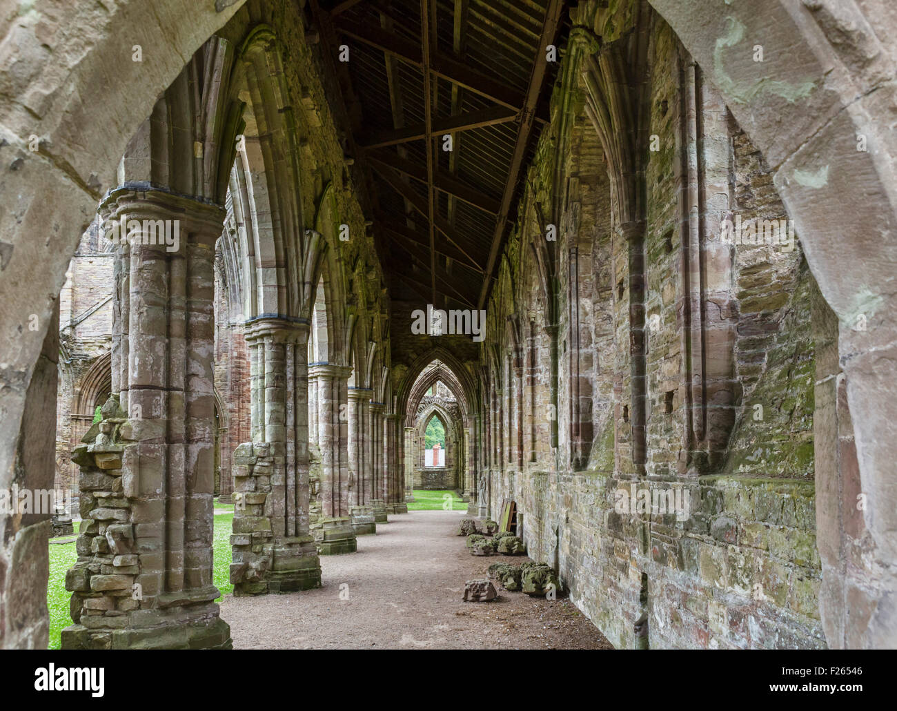 Les ruines de l'abbaye de Tintern, Wye Valley, près de Chepstow, Monmouthshire, Wales, UK Banque D'Images