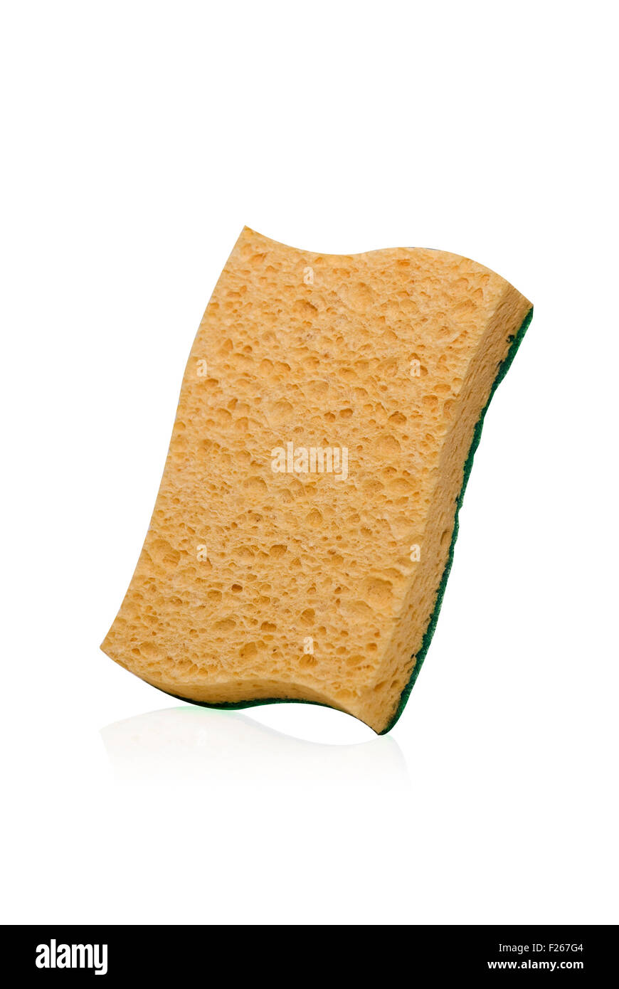Orange éponge en cellulose avec cuisine nettoyage abrasif pour Banque D'Images