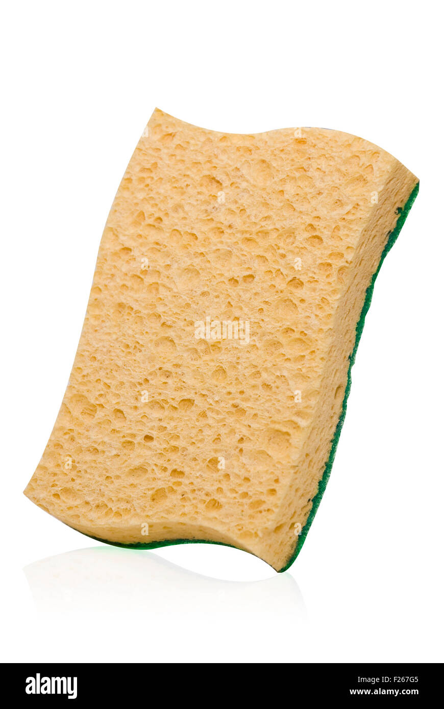 Orange éponge en cellulose avec cuisine nettoyage abrasif pour Banque D'Images