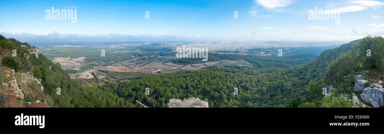 Vue aérienne du monastère Santuari de Cura, Mallorca, Espagne Banque D'Images