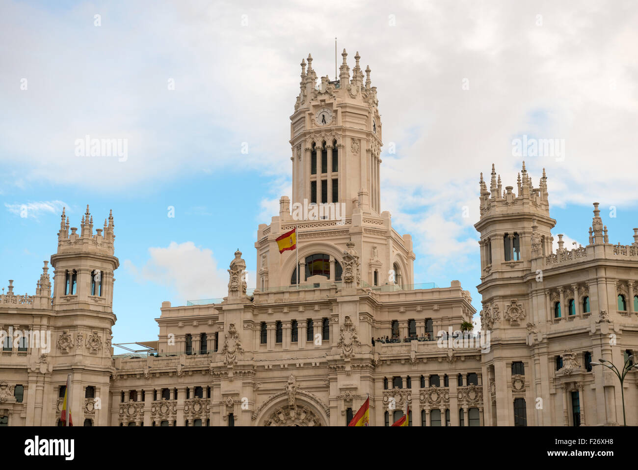 Télécommunications célèbre Palace - Hôtel de ville de Madrid à Madrid, Espagne Banque D'Images