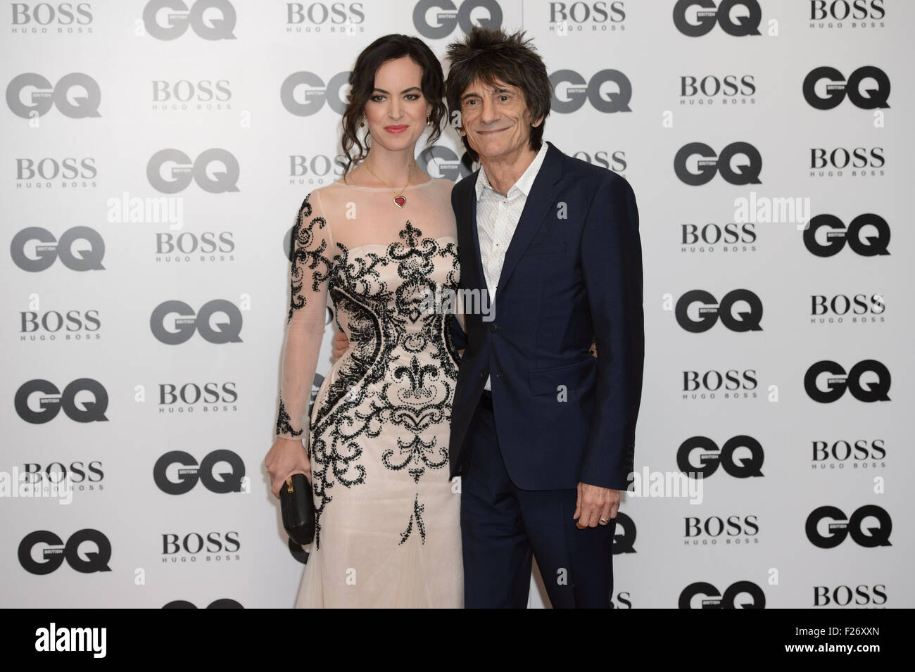 Ronnie Wood et Sally Humphreys à la GQ Men of the Year Awards 2015 Banque D'Images