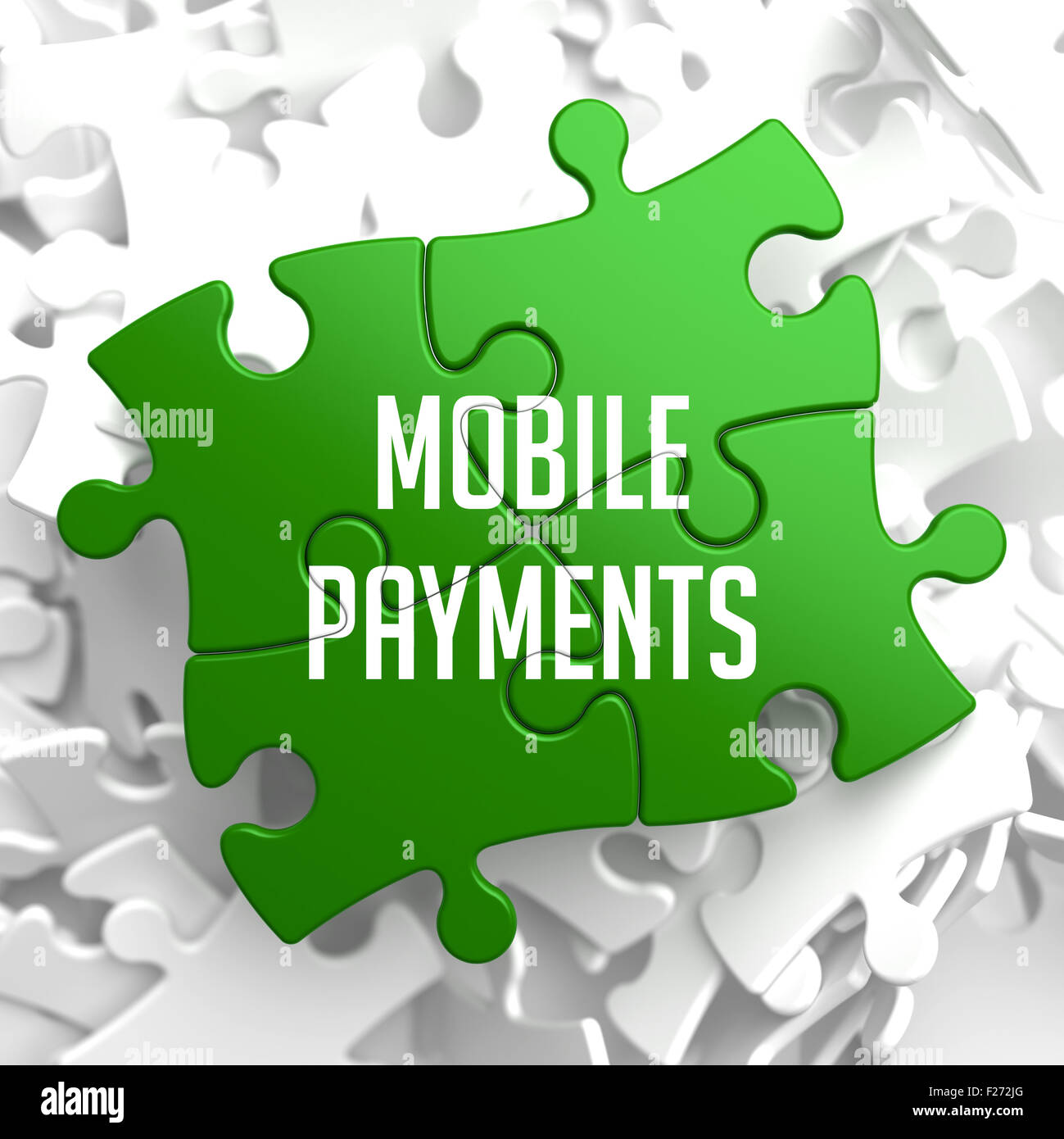 Les paiements mobiles sur Green Puzzle. Banque D'Images