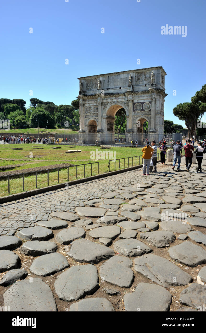 Italie, Rome, l'arc de Constantin Banque D'Images