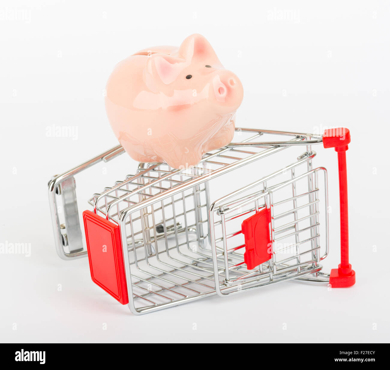 Tirelire sur panier, side view Banque D'Images