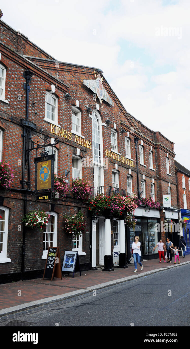 Godalming Surrey UK - Le Kings Arms Hotel Royal dans la rue Banque D'Images