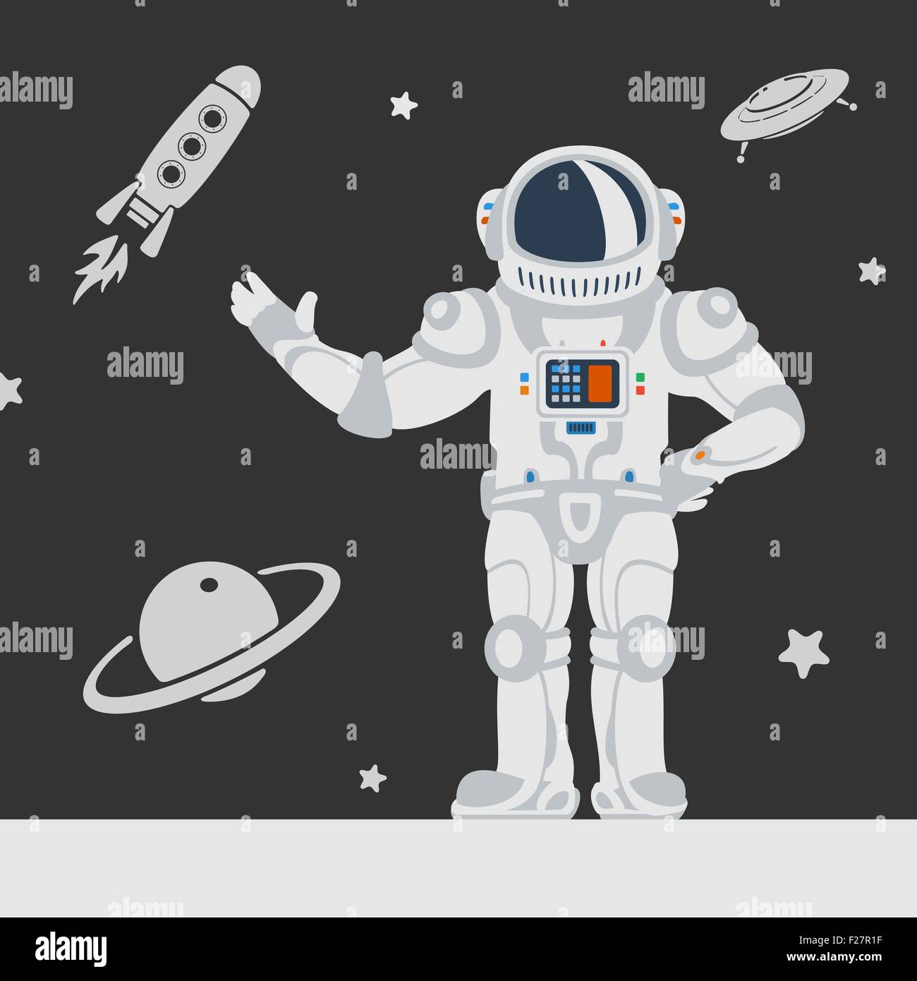 Les astronautes dans l'espace Illustration de Vecteur