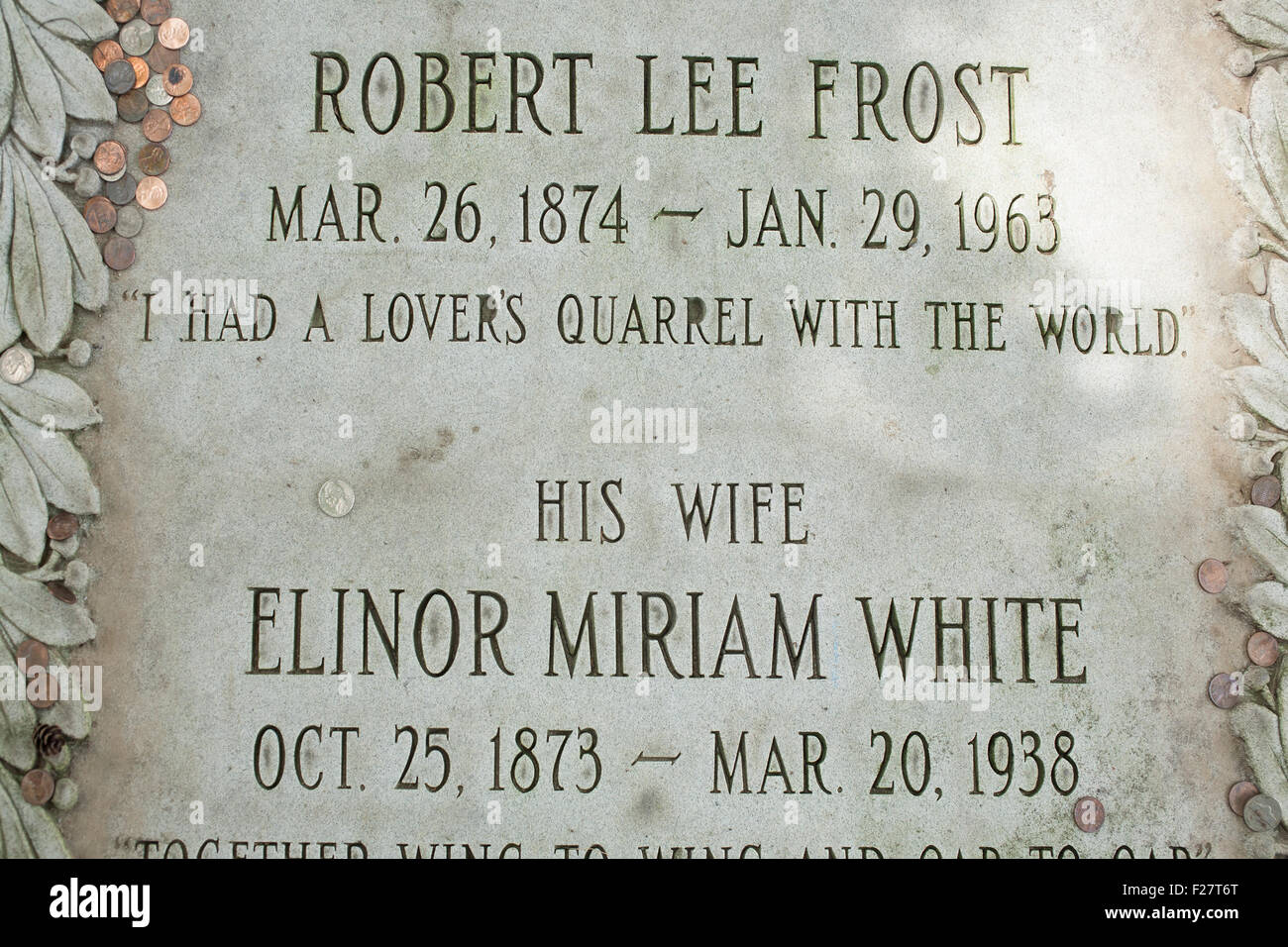 L'ancienne première église de Bennington, Vermont a été construit en 1805, remplaçant l'église originale de 1762. Cimetière de Robert Frost. Banque D'Images