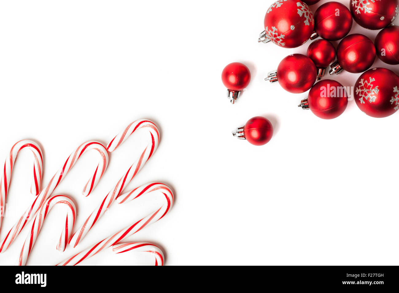 Décoration de Noël. Boules rouges et des cloches Banque D'Images
