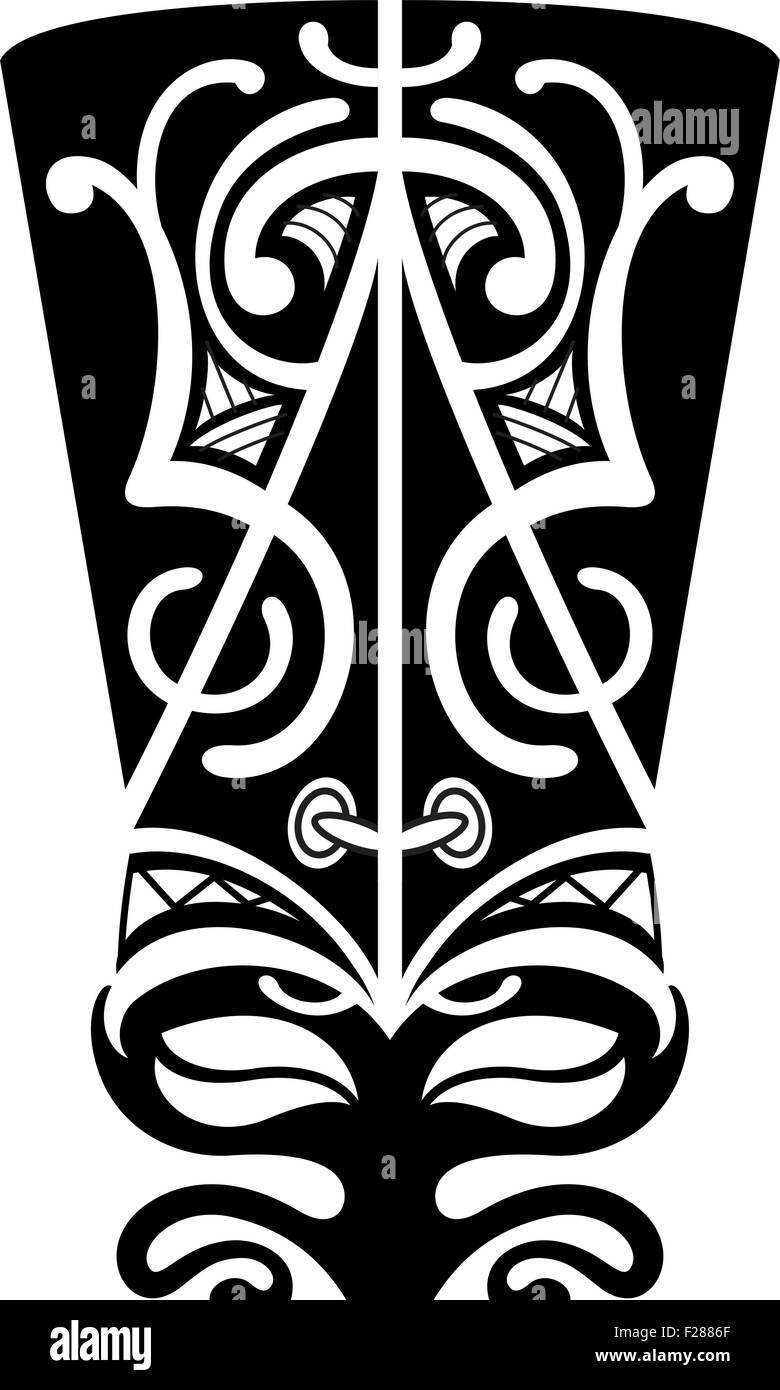 Masque maori est isolé sur fond blanc Illustration de Vecteur