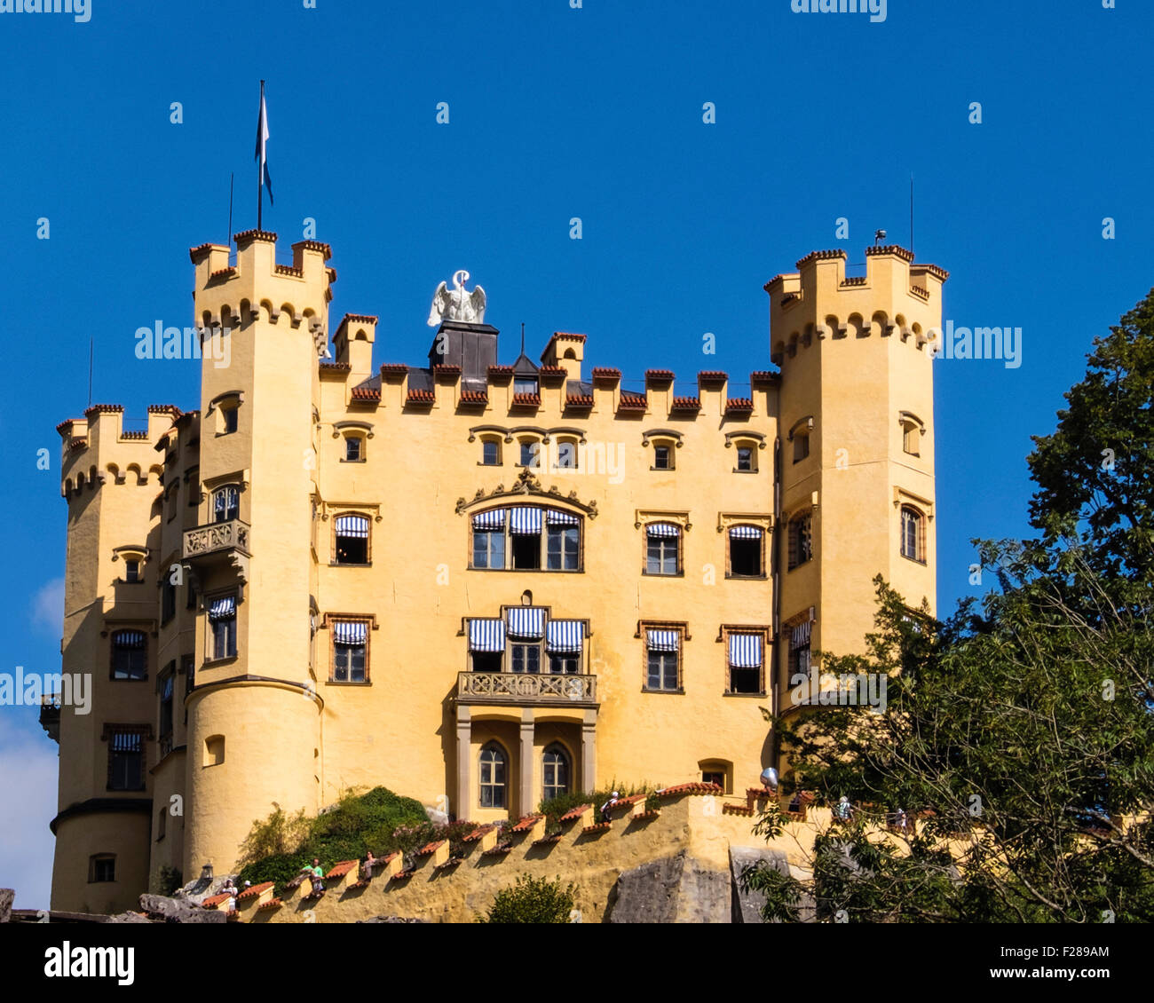 Château de Hohenschwangau, le château est un palais du 19ème siècle du Roi Maximilien II à Schwangau, Bavière, Allemagne Banque D'Images