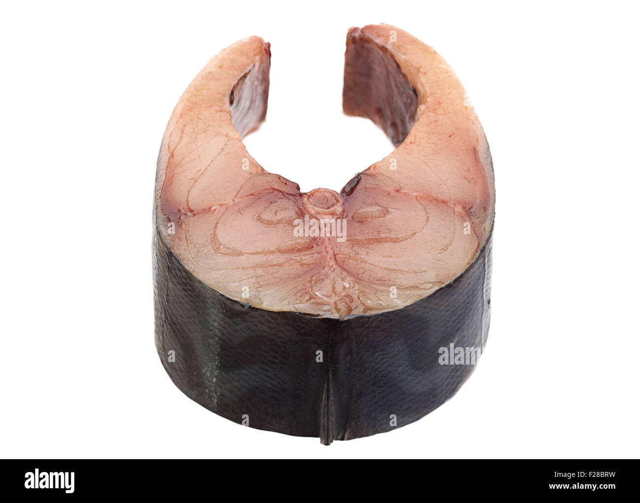 Le maquereau poisson mer slice isolé sur fond blanc Banque D'Images