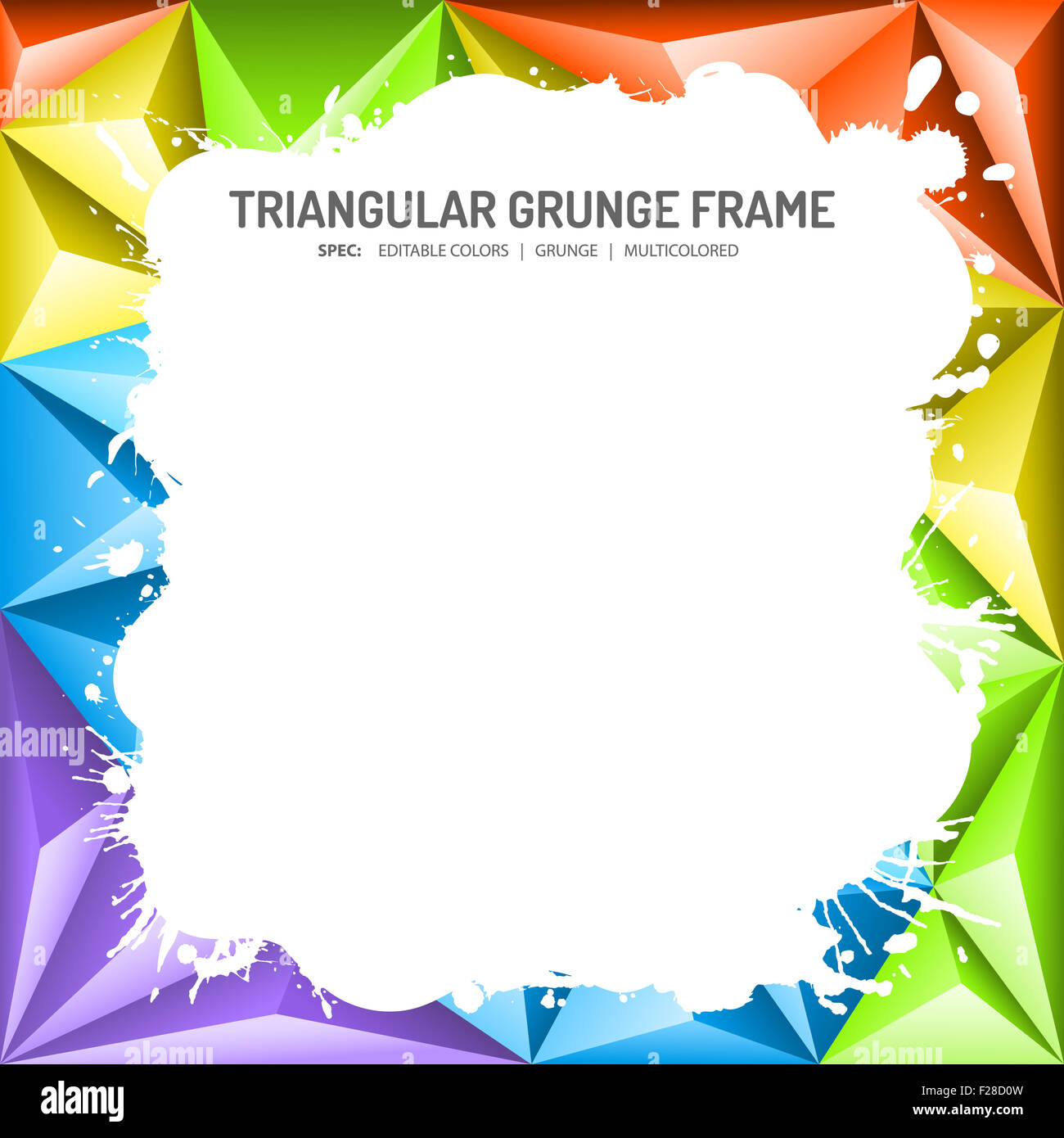 Multicolore Grunge Triangle abstrait Cadre pour la conception, l'arrière-plan Banque D'Images