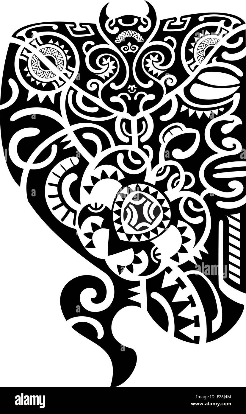 Tatouage Maori design est sur blanc Illustration de Vecteur