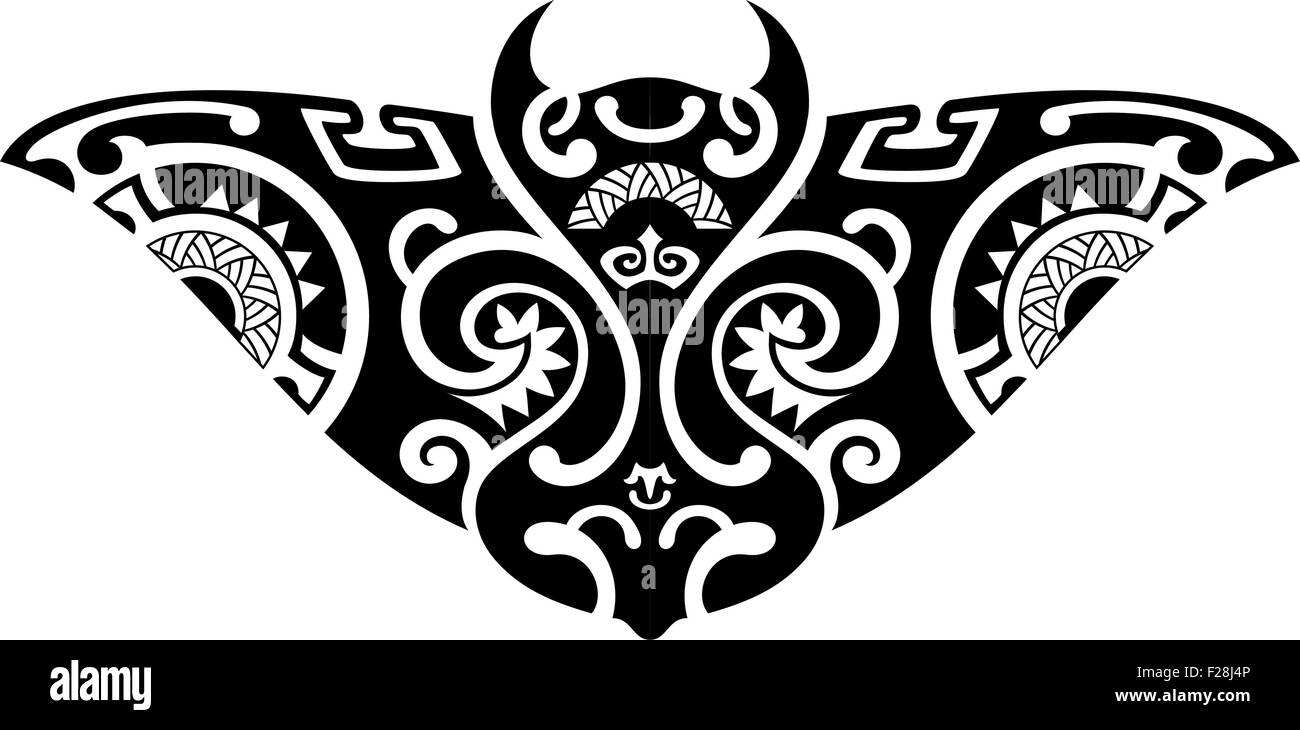 Stingray est isolé sur blanc o Illustration de Vecteur