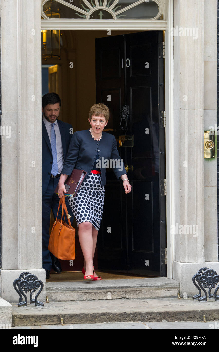 Les membres du Cabinet arriver au numéro 10 Downing Street pour la réunion hebdomadaire du Cabinet. Comprend : la baronne Stowell de Beeston MBE, Lord du Sceau Privé, leader de la Chambre des Lords Où : Londres, Royaume-Uni Quand : 14 juillet 2015 Banque D'Images