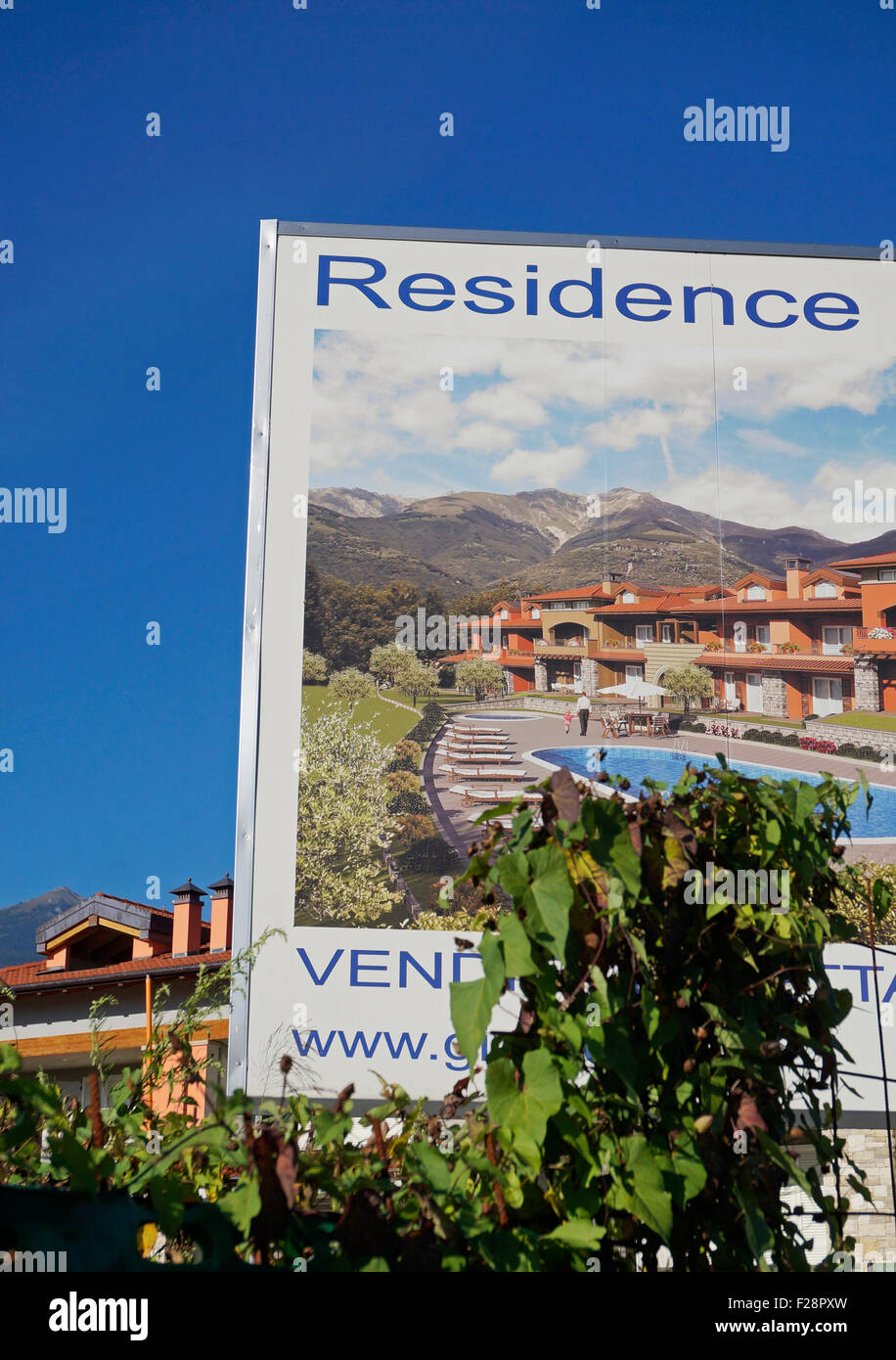 Nouvelles maisons à vendre billboard, Italie Banque D'Images