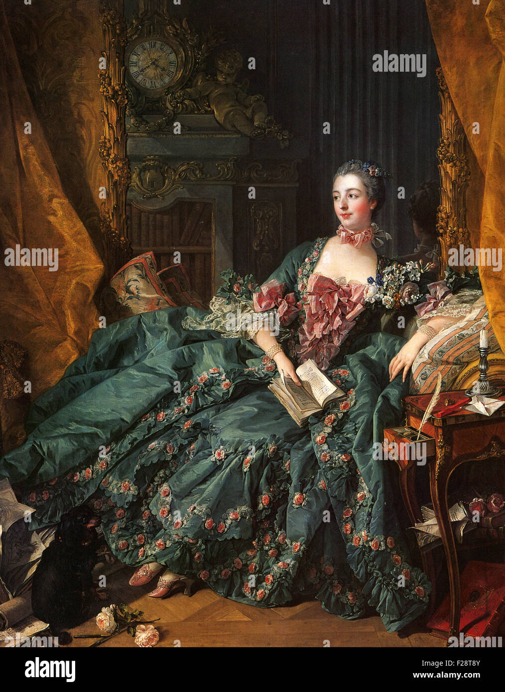 François Boucher - Portrait de la Marquise de Pompadour Banque D'Images
