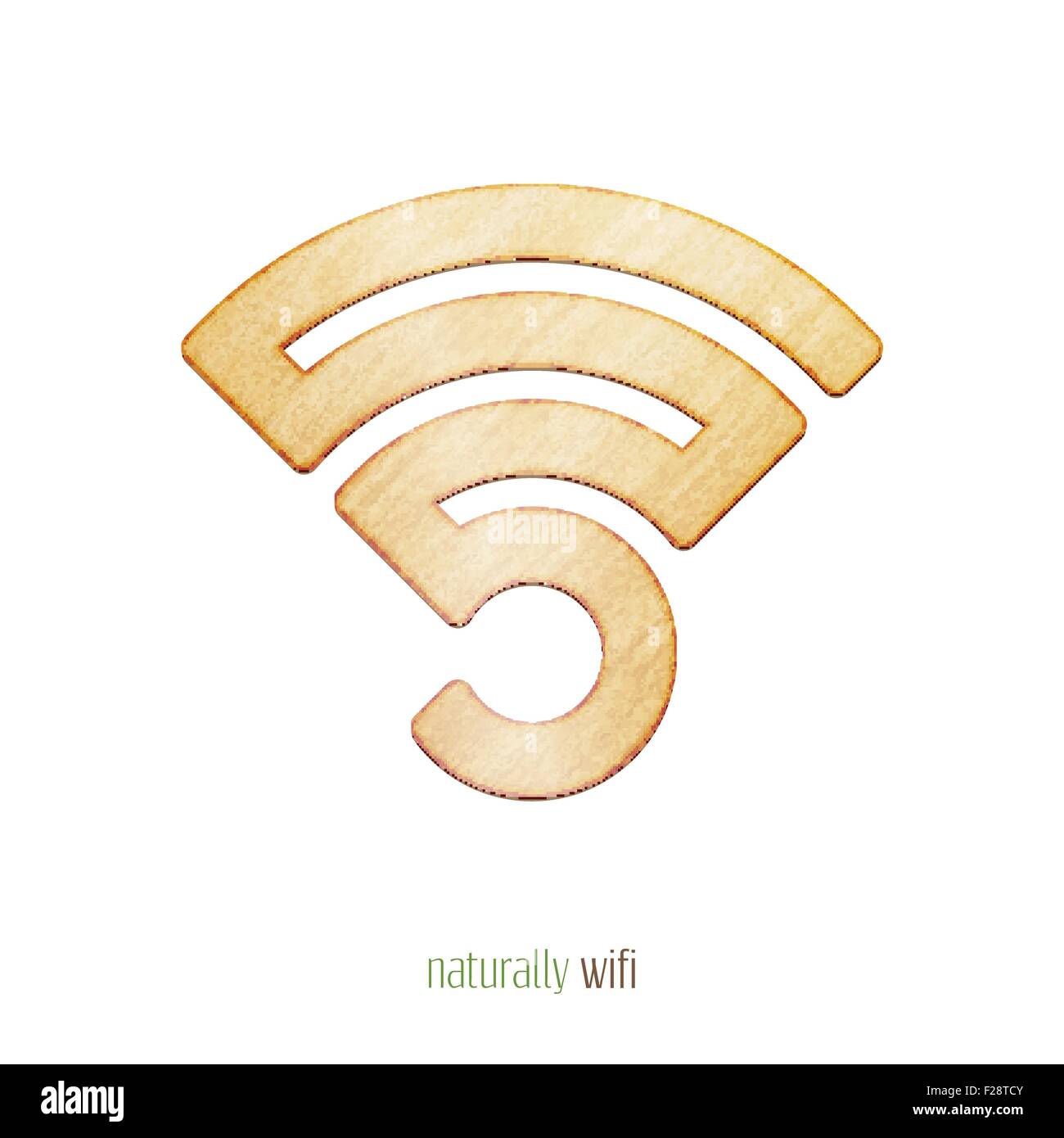 Nouvelle planche en bois, connexion Wi-Fi au réseau local sans fil et style. symbole vecteur icône isolé des ondes radio Illustration de Vecteur