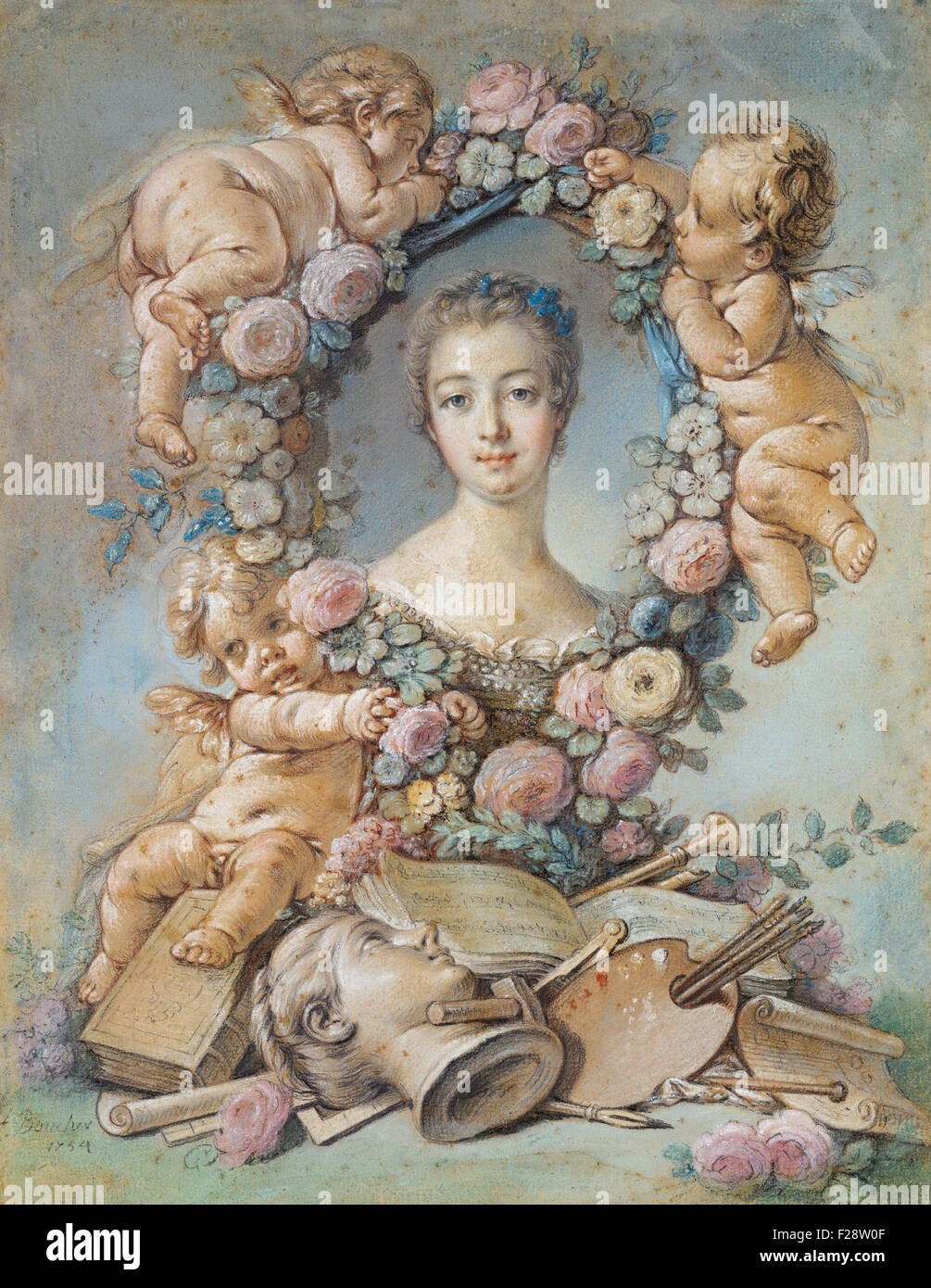 François Boucher - Madame de Pompadour Banque D'Images