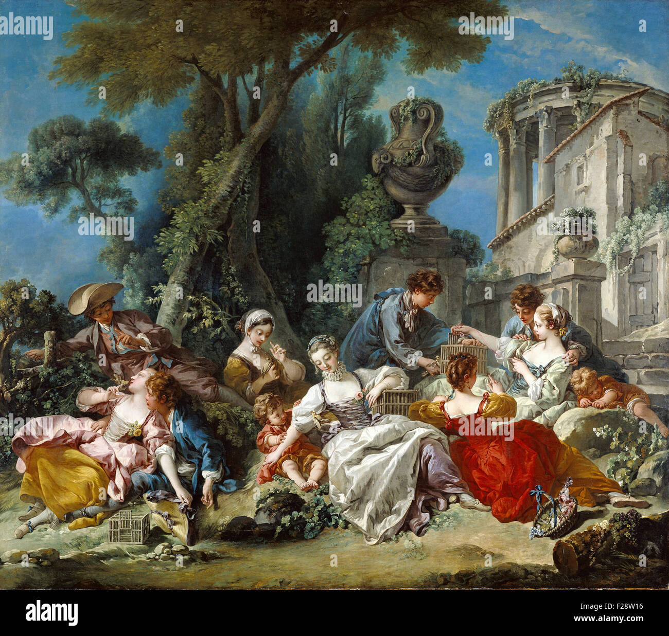 François Boucher - Les chasseurs d'oiseaux Banque D'Images