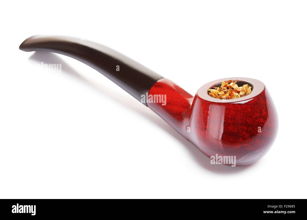 Pipe en bois rouge, isolated on white Banque D'Images