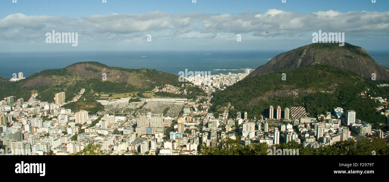 High angle view of Rio de Janeiro, Brésil du paysage unique Banque D'Images