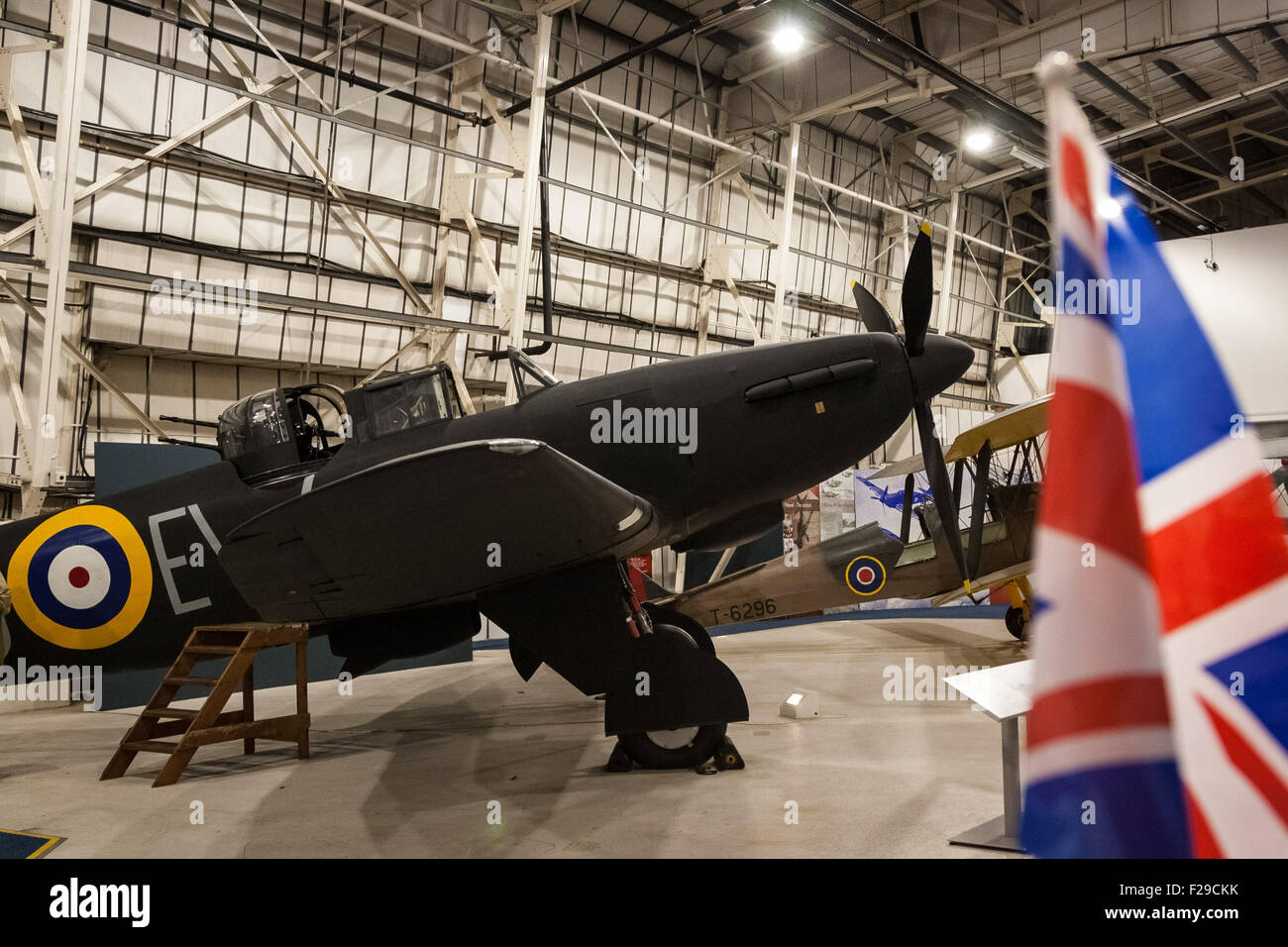 Londres, Royaume-Uni. 14 Septembre, 2015. Boulton Paul Defiant tourelle biplace de chasse. Le Musée de la RAF à 'nos plus belles heures" maquette d'soir en commémoration du 75e anniversaire de la bataille d'Angleterre Crédit : Guy Josse/Alamy Live News Banque D'Images