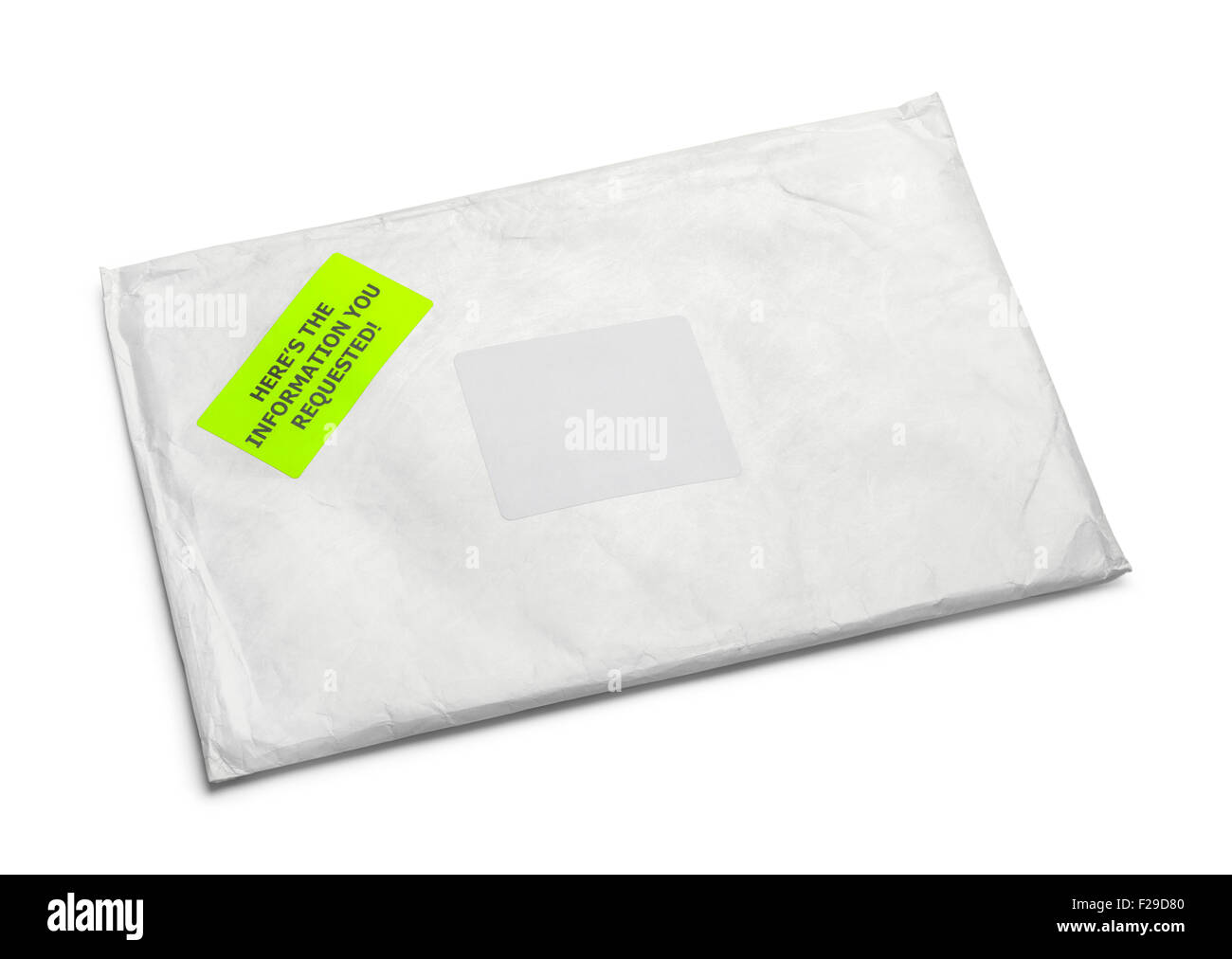Grand paquet de courrier avec copie espace isolé sur fond blanc. Banque D'Images