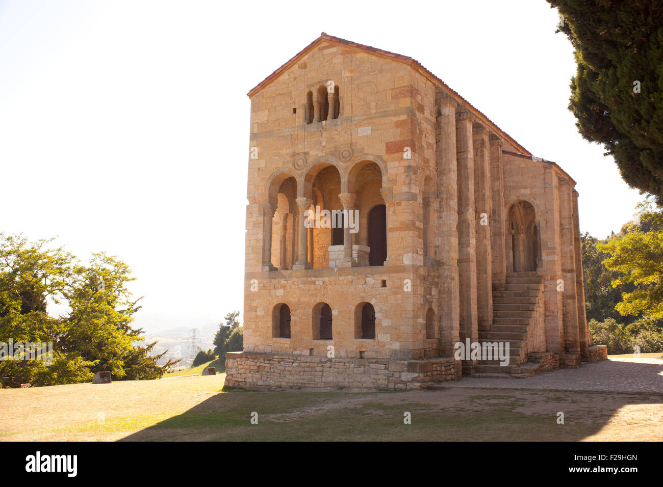 Santa Maria del Naranco, Oviedo, Asturias, Espagne Banque D'Images