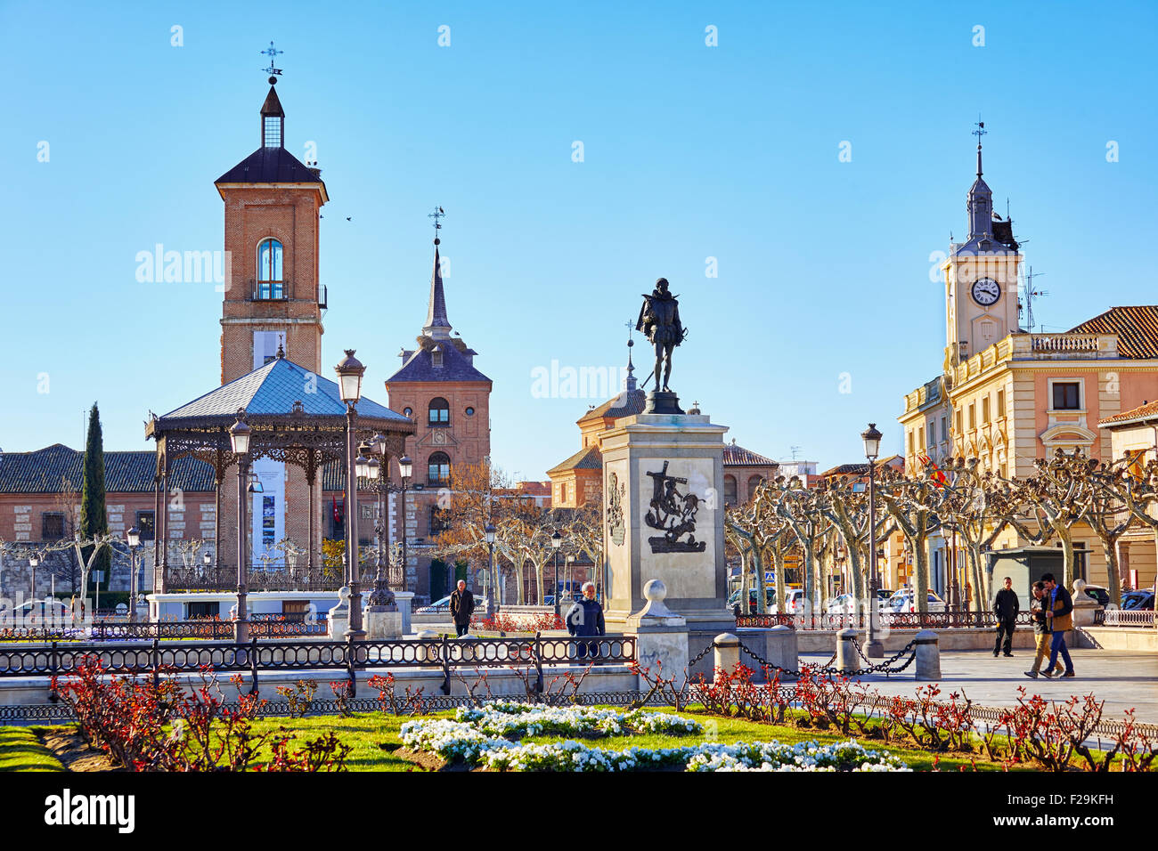 La place Cervantes. Alcala de Henares, communauté de Madrid, Espagne. Banque D'Images