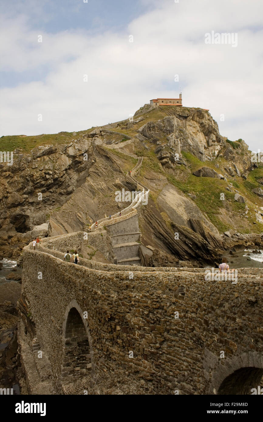 San juan de Gaztelugatxe au Pays basque Banque D'Images