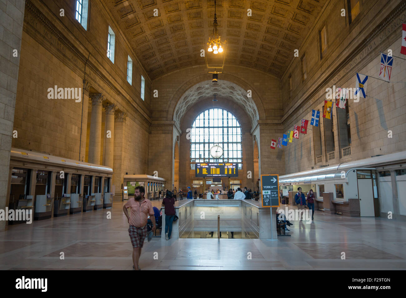 L'intérieur de la gare Union de Toronto Banque D'Images