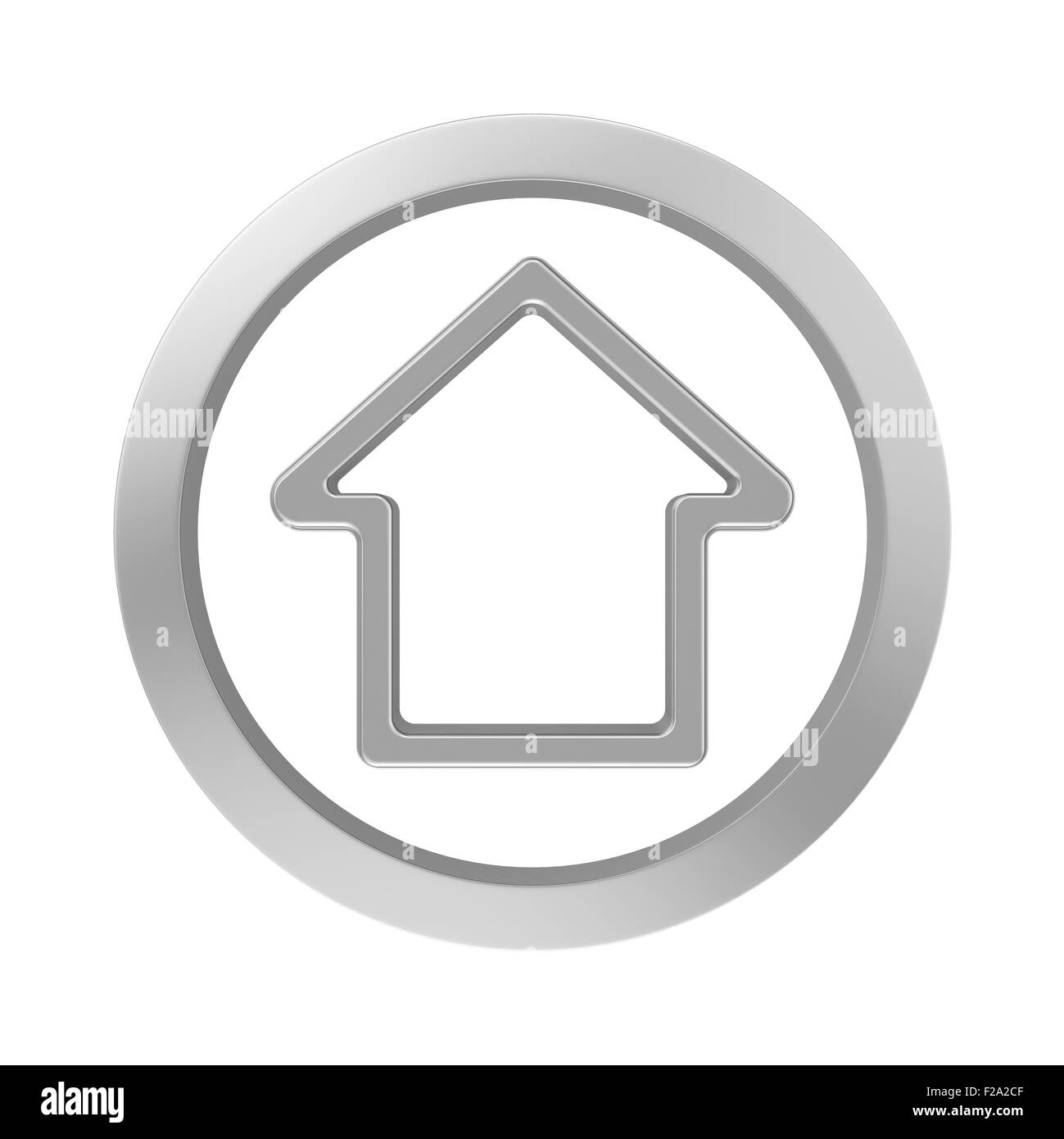 Maison icône chrome Banque D'Images