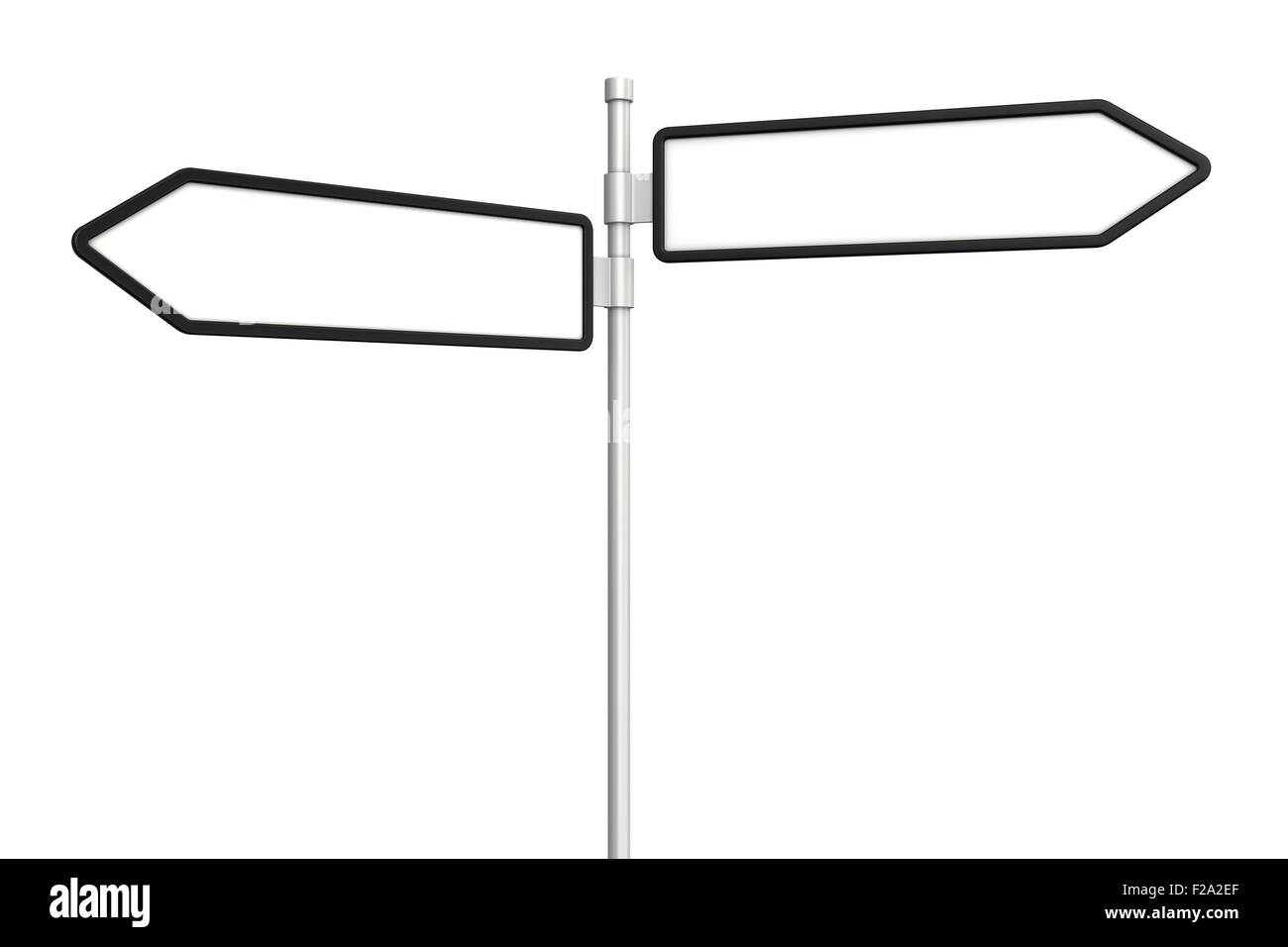 La signalisation routière en blanc Banque D'Images