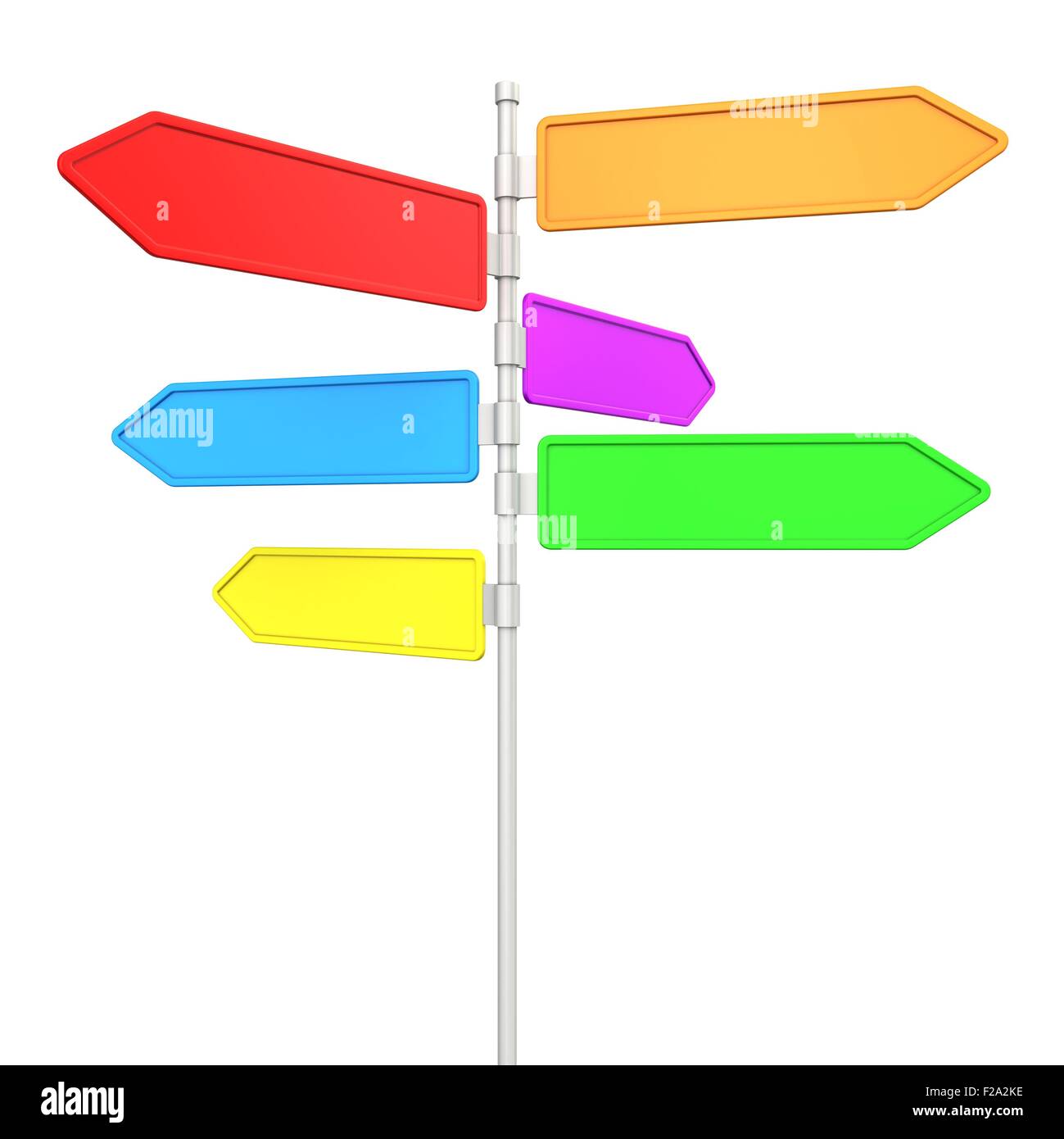 La signalisation routière en blanc en couleur Banque D'Images