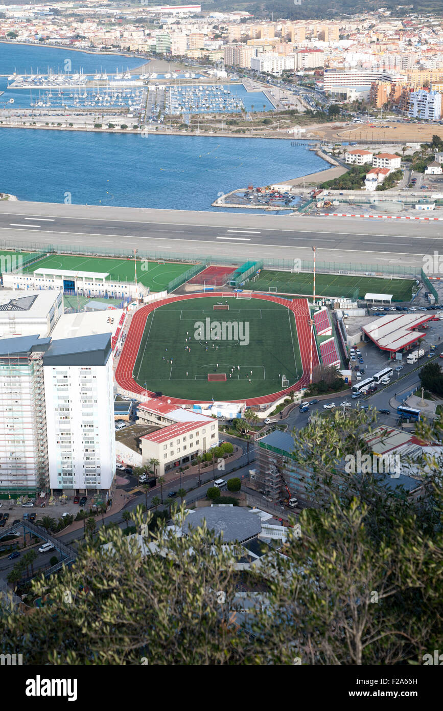 Victoria stadium soccer international lieu matchs en tant que Gibraltar pour inclusion dans le championnat d'Europe 2016 tournoi FIFA Banque D'Images