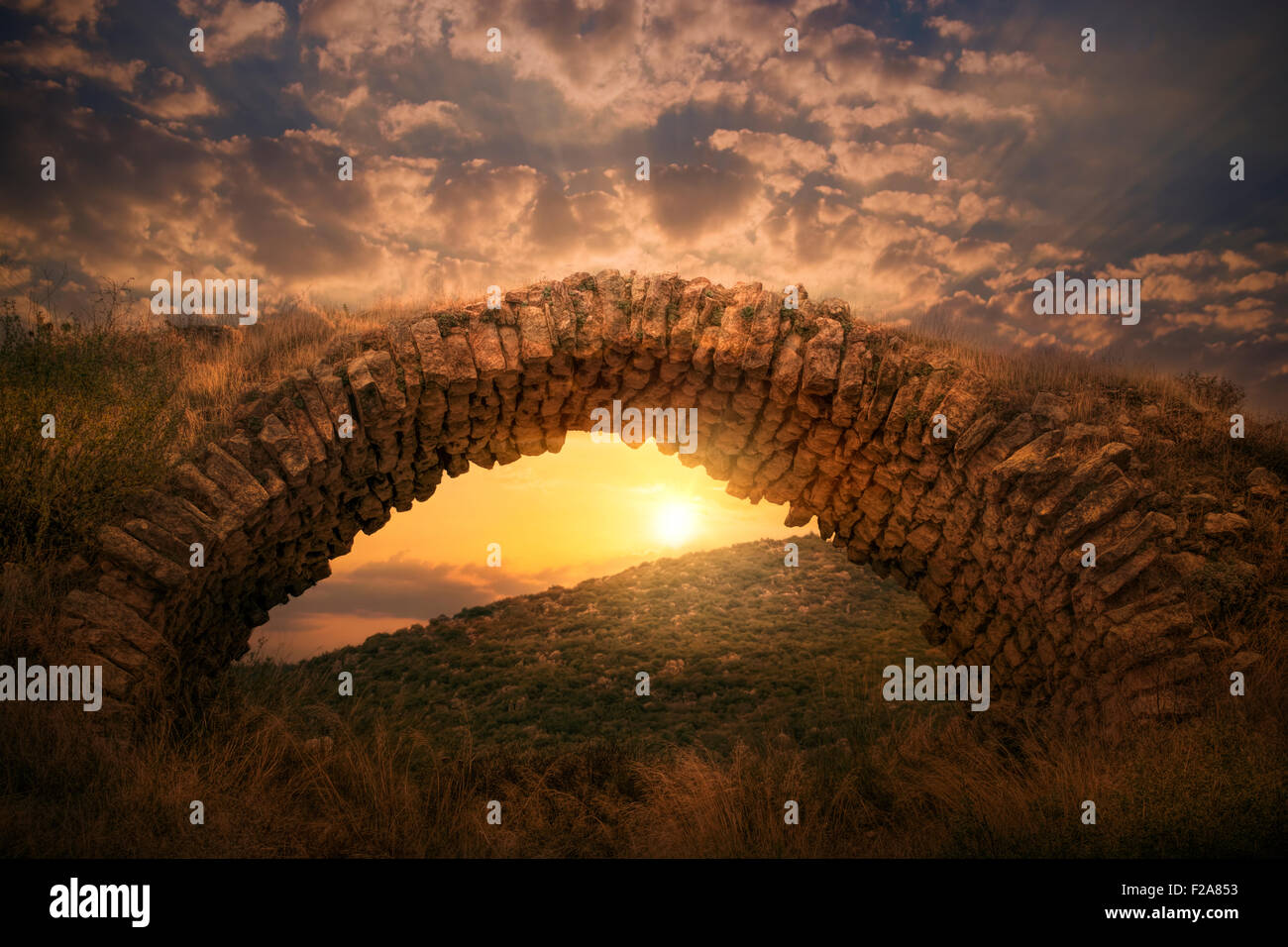 Vieux Pont de Pierre Banque D'Images